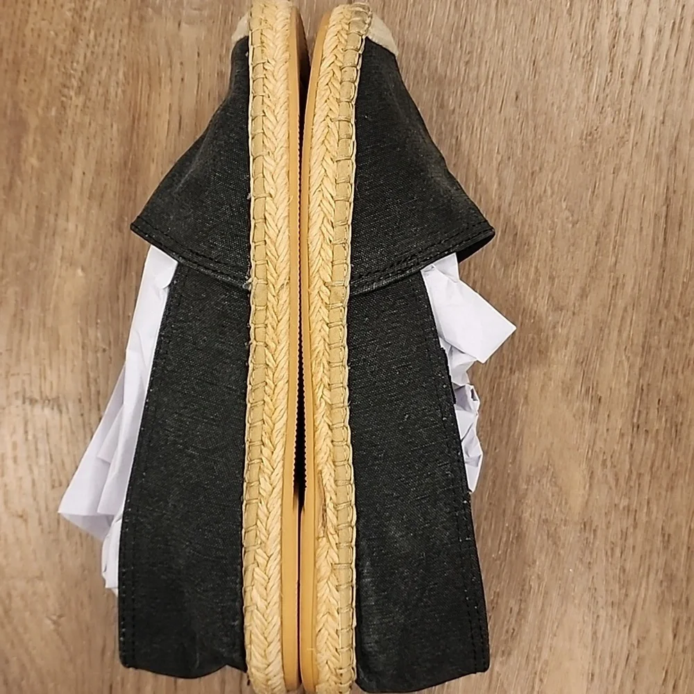 Laro Espadrilles Shoes Made in Spain Black Tan Vacation Beachy size 38 or 7.5-8
